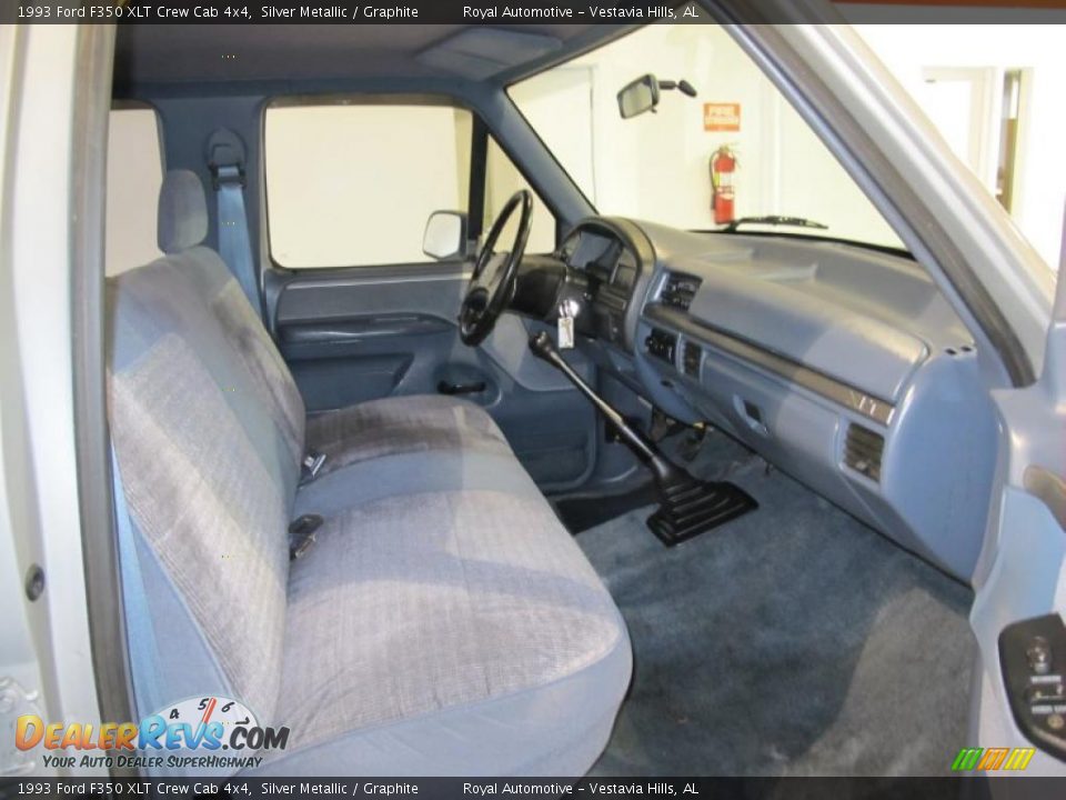 Graphite Interior - 1993 Ford F350 XLT Crew Cab 4x4 Photo #9