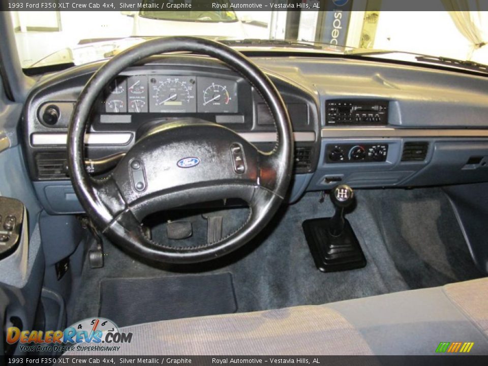 Graphite Interior - 1993 Ford F350 XLT Crew Cab 4x4 Photo #11