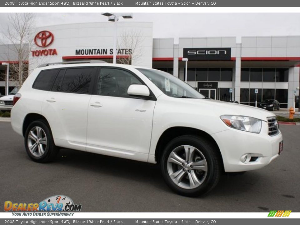 2008 Toyota Highlander Sport 4WD Blizzard White Pearl / Black Photo #1