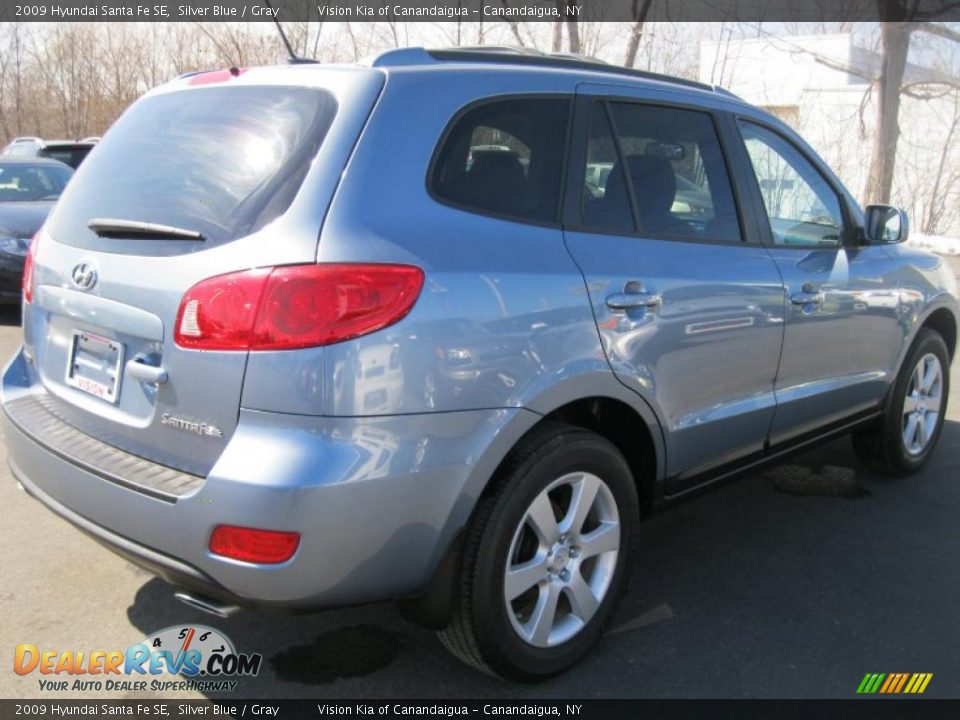2009 Hyundai Santa Fe SE Silver Blue / Gray Photo #2