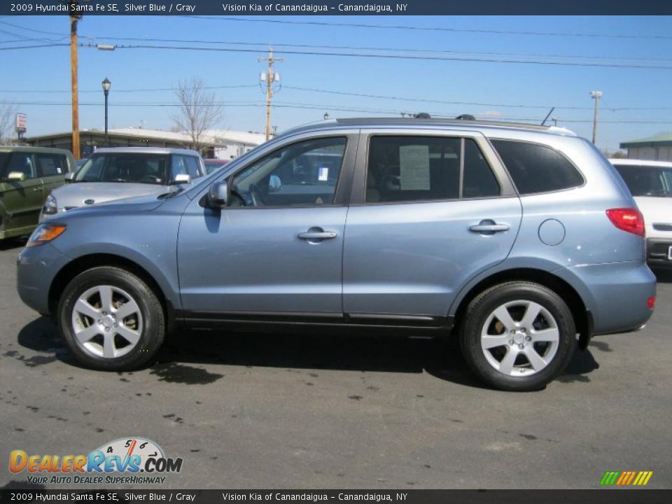 Silver Blue 2009 Hyundai Santa Fe SE Photo #11