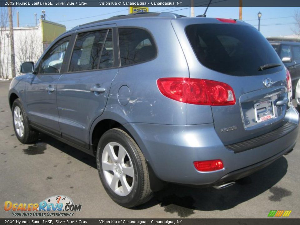 2009 Hyundai Santa Fe SE Silver Blue / Gray Photo #12