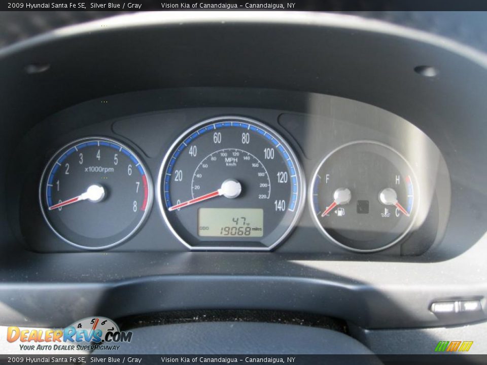 2009 Hyundai Santa Fe SE Gauges Photo #21