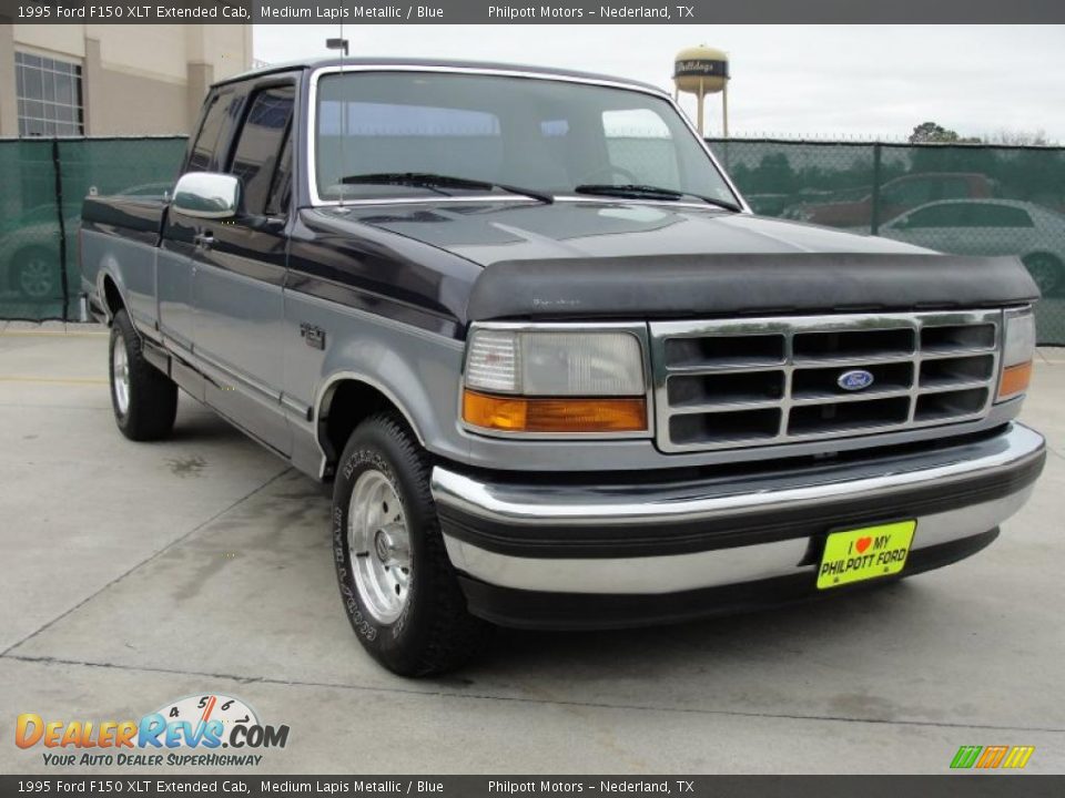 1995 Ford F150 XLT Extended Cab Medium Lapis Metallic / Blue Photo #1