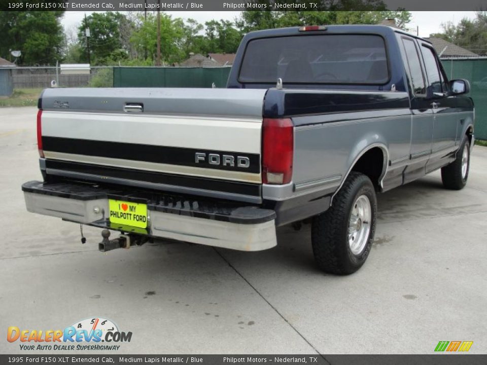 1995 Ford F150 XLT Extended Cab Medium Lapis Metallic / Blue Photo #3