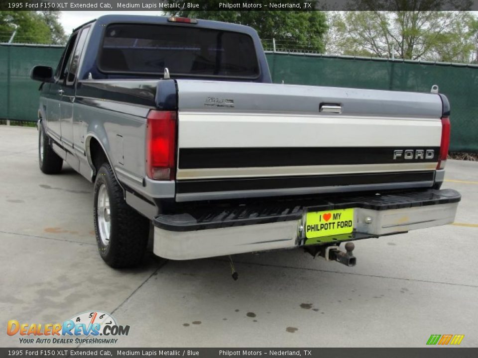 1995 Ford F150 XLT Extended Cab Medium Lapis Metallic / Blue Photo #5
