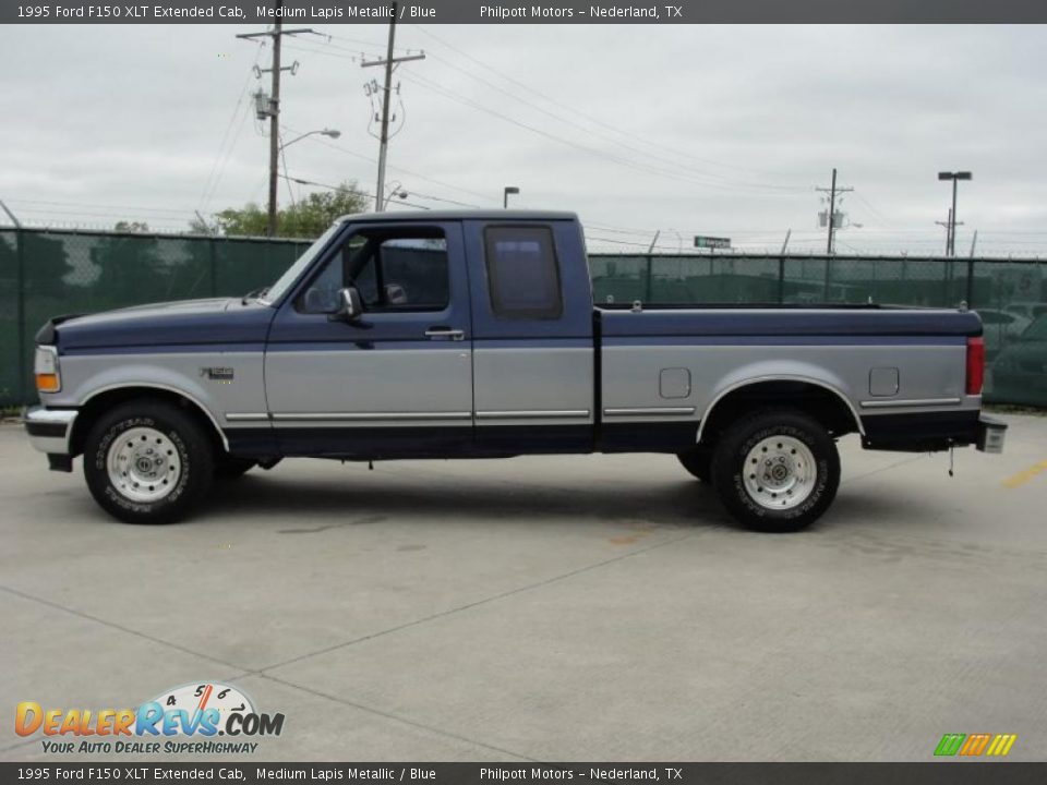 1995 Ford F150 XLT Extended Cab Medium Lapis Metallic / Blue Photo #6