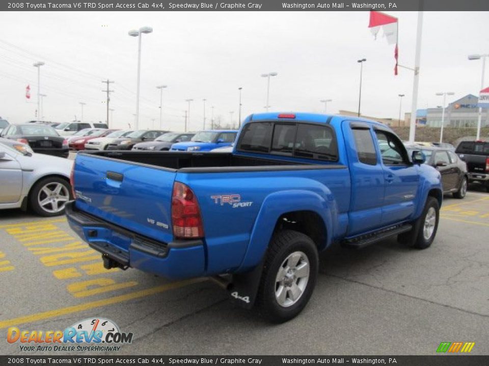 2008 Toyota Tacoma V6 TRD Sport Access Cab 4x4 Speedway Blue / Graphite Gray Photo #7