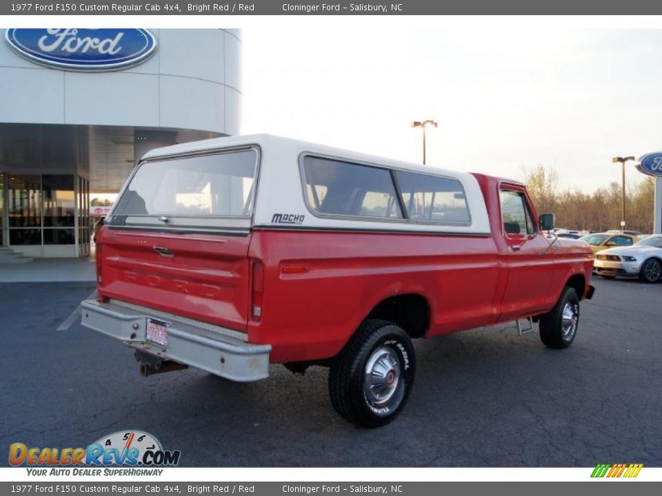 Bright Red 1977 Ford F150 Custom Regular Cab 4x4 Photo #3