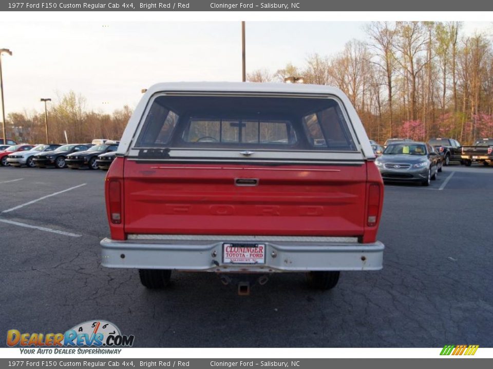 1977 Ford F150 Custom Regular Cab 4x4 Bright Red / Red Photo #4