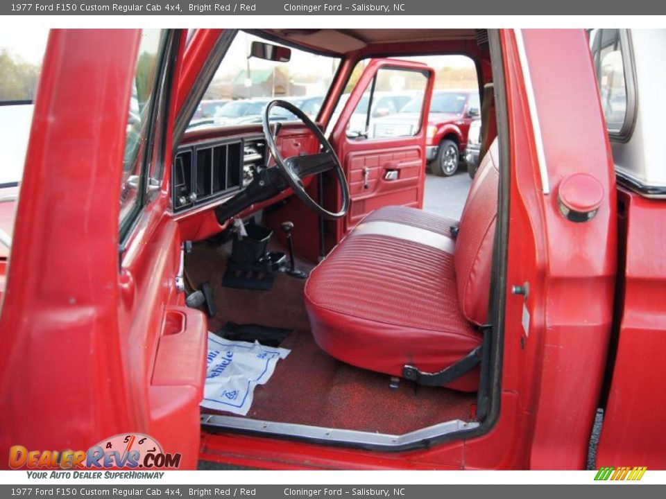 Red Interior - 1977 Ford F150 Custom Regular Cab 4x4 Photo #8