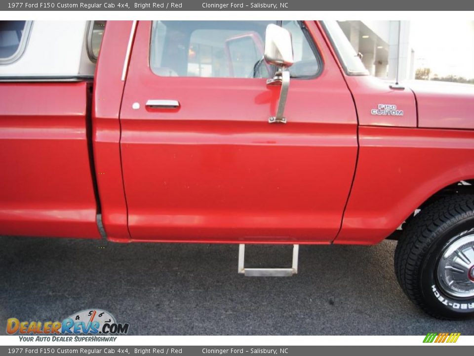 1977 Ford F150 Custom Regular Cab 4x4 Bright Red / Red Photo #14