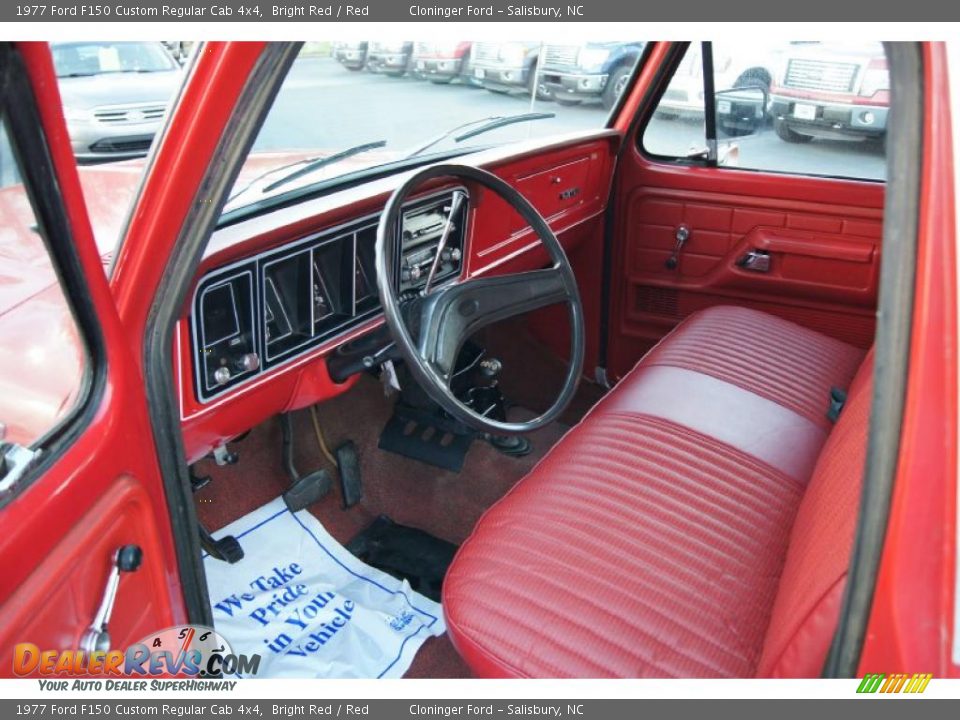Red Interior - 1977 Ford F150 Custom Regular Cab 4x4 Photo #24