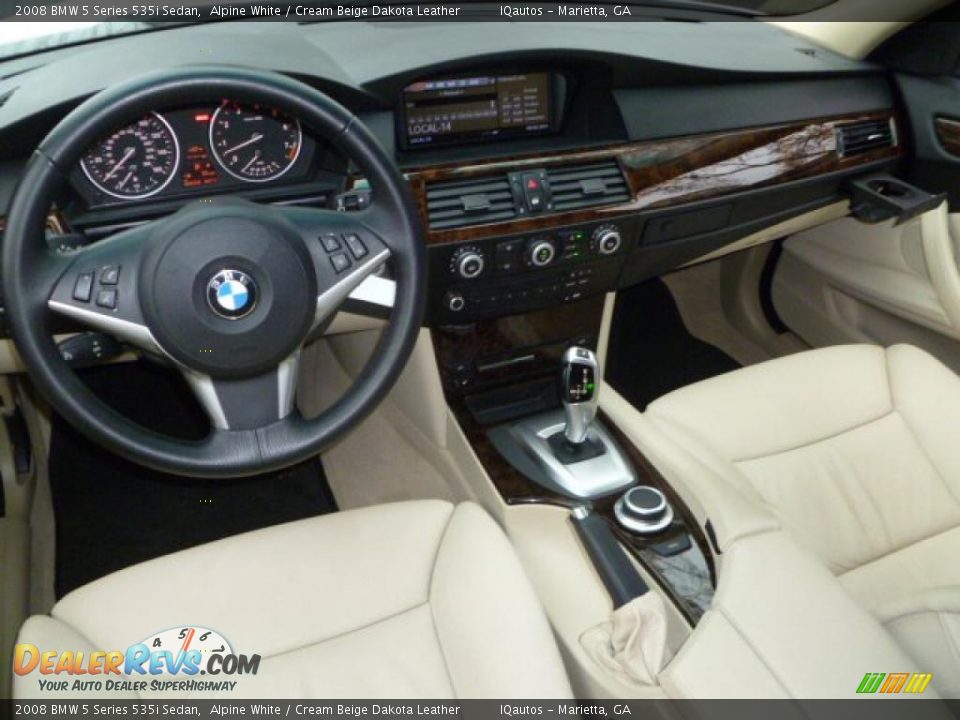 Cream Beige Dakota Leather Interior 2008 Bmw 5 Series 535i