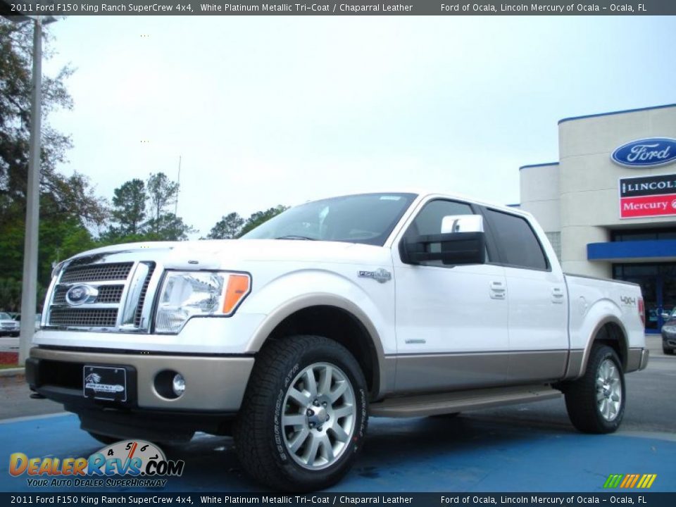 2011 Ford F150 King Ranch SuperCrew 4x4 White Platinum Metallic Tri-Coat / Chaparral Leather Photo #1