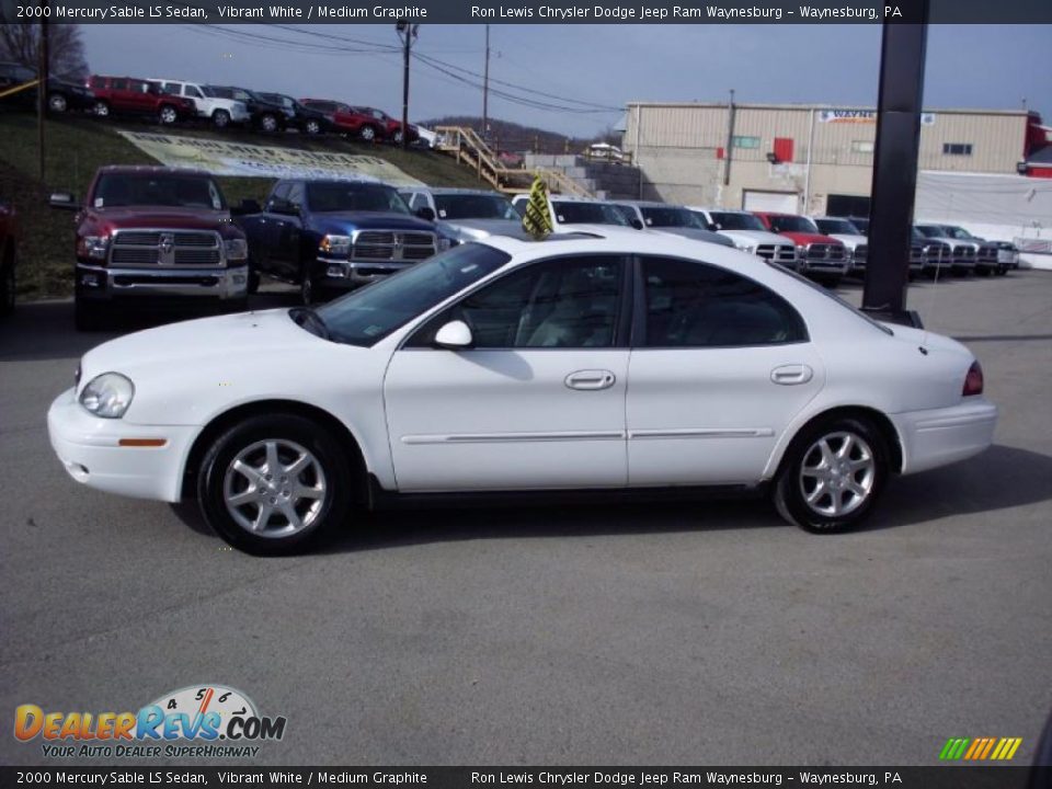 2000 Mercury Sable LS Sedan Vibrant White / Medium Graphite Photo #2