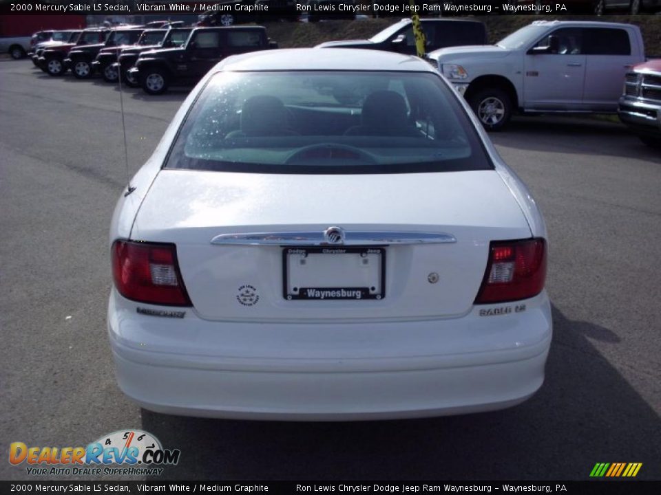 2000 Mercury Sable LS Sedan Vibrant White / Medium Graphite Photo #4