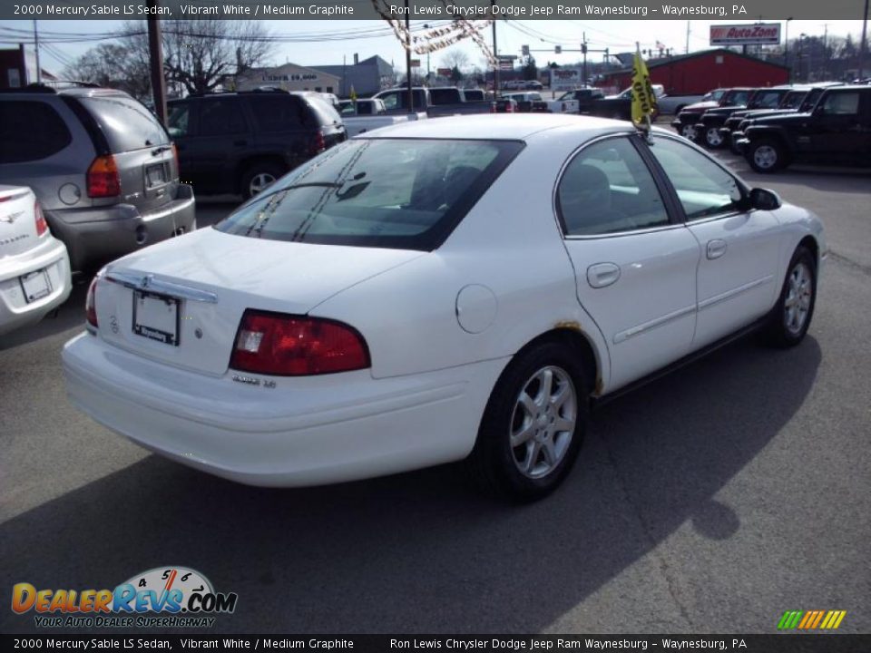 2000 Mercury Sable LS Sedan Vibrant White / Medium Graphite Photo #5