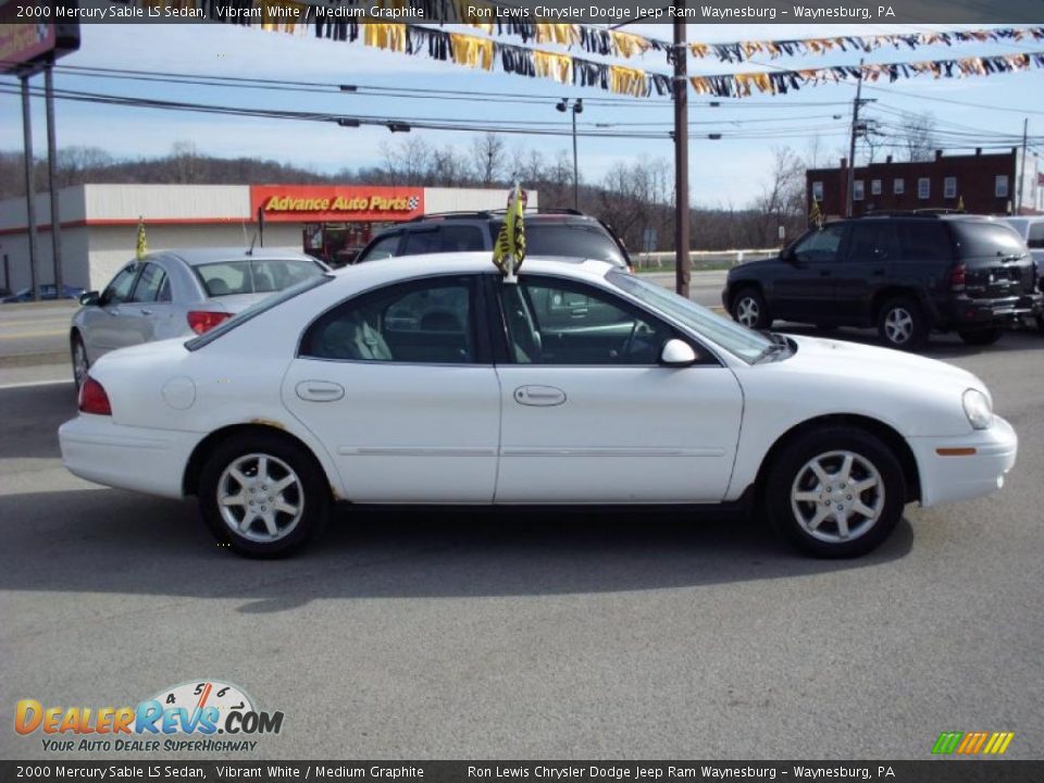 2000 Mercury Sable LS Sedan Vibrant White / Medium Graphite Photo #6