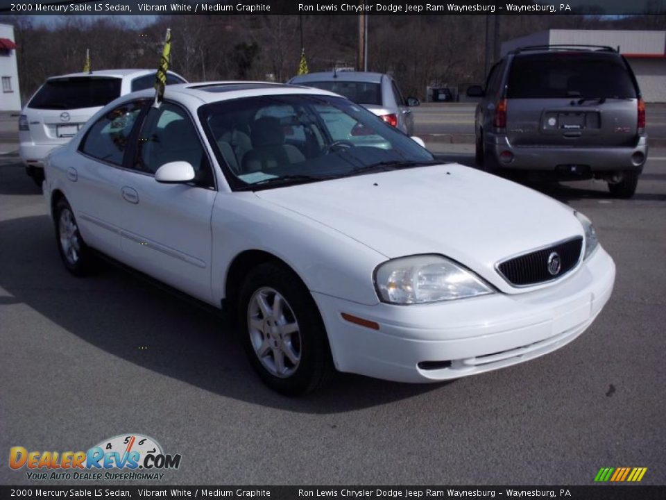 2000 Mercury Sable LS Sedan Vibrant White / Medium Graphite Photo #7