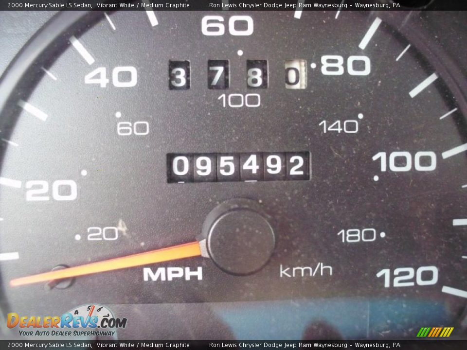2000 Mercury Sable LS Sedan Vibrant White / Medium Graphite Photo #25