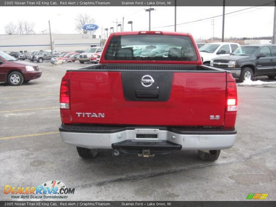 2005 Nissan Titan XE King Cab Red Alert / Graphite/Titanium Photo #7