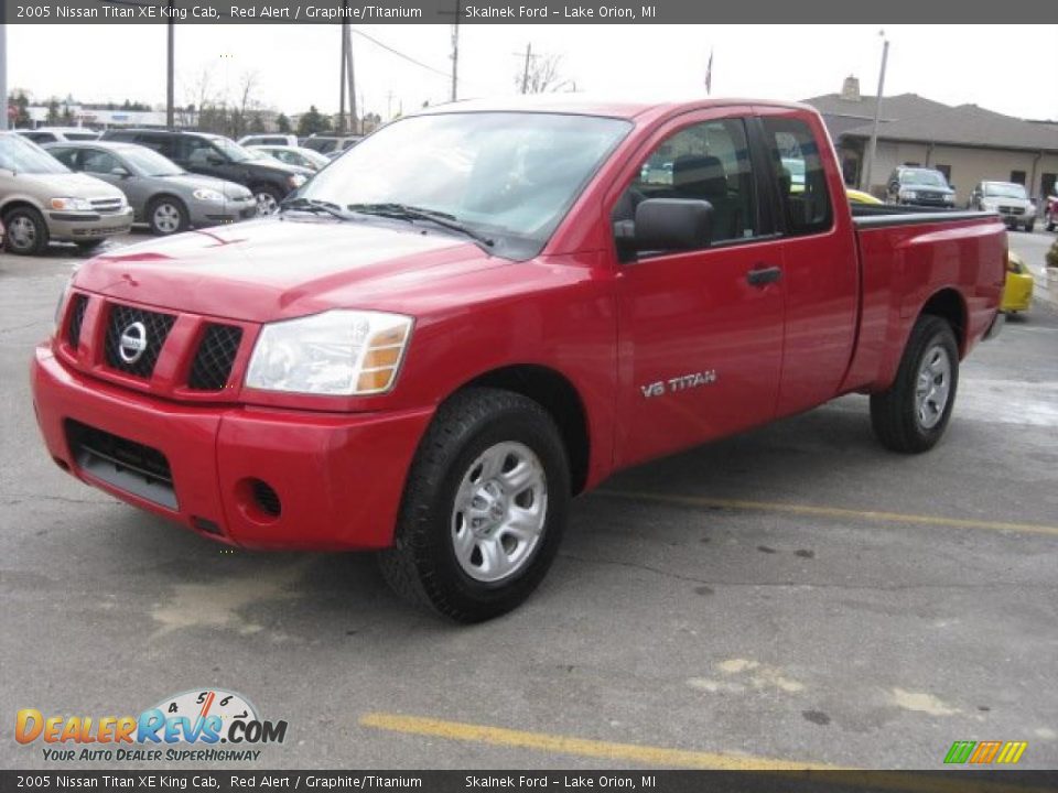 2005 Nissan Titan XE King Cab Red Alert / Graphite/Titanium Photo #9