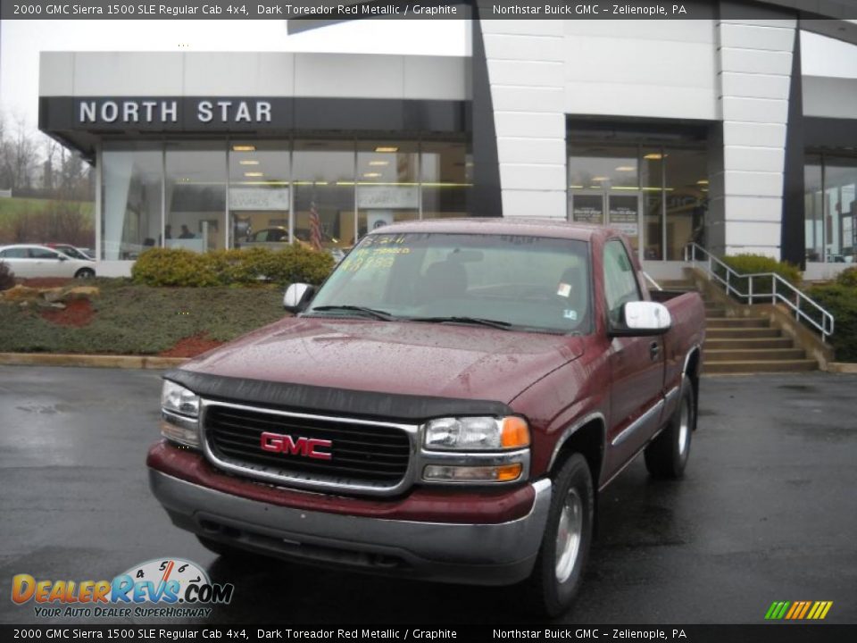 2000 GMC Sierra 1500 SLE Regular Cab 4x4 Dark Toreador Red Metallic / Graphite Photo #1