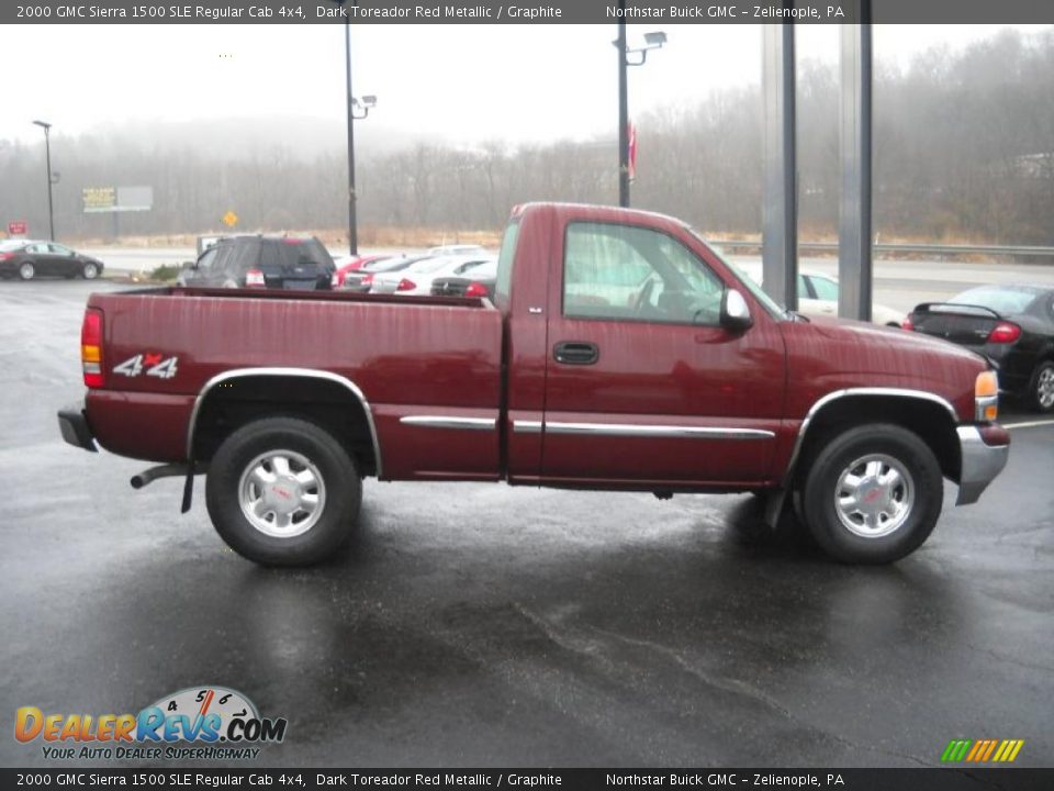 2000 GMC Sierra 1500 SLE Regular Cab 4x4 Dark Toreador Red Metallic / Graphite Photo #3