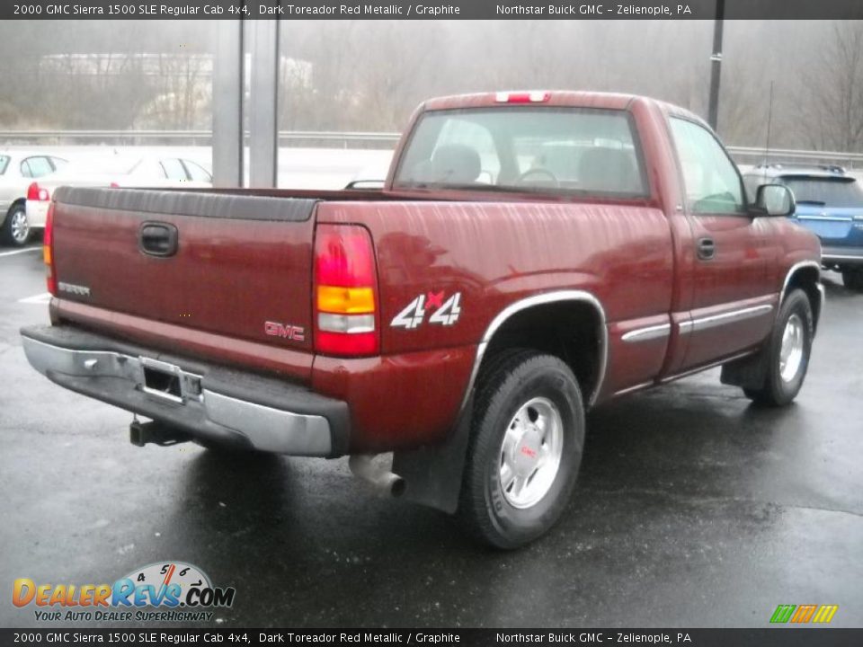 2000 GMC Sierra 1500 SLE Regular Cab 4x4 Dark Toreador Red Metallic / Graphite Photo #4