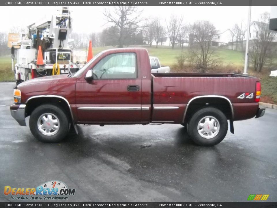 2000 GMC Sierra 1500 SLE Regular Cab 4x4 Dark Toreador Red Metallic / Graphite Photo #6