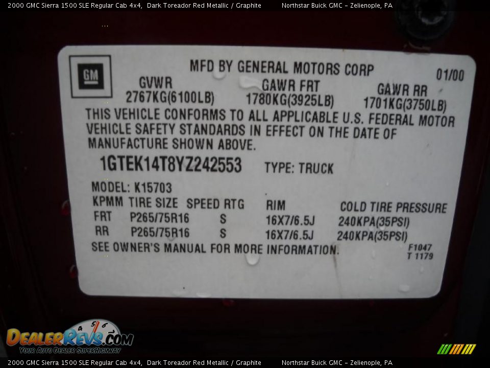 2000 GMC Sierra 1500 SLE Regular Cab 4x4 Dark Toreador Red Metallic / Graphite Photo #15