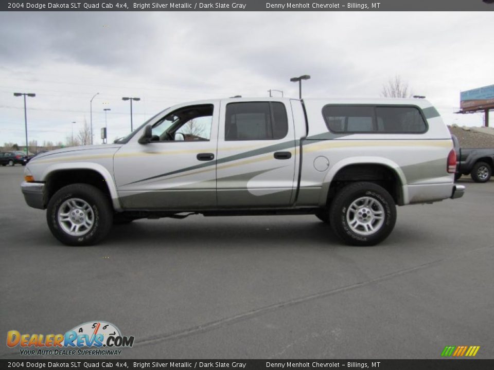 2004 Dodge Dakota SLT Quad Cab 4x4 Bright Silver Metallic / Dark Slate Gray Photo #1