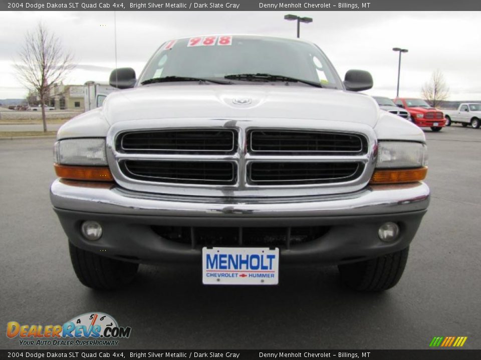 2004 Dodge Dakota SLT Quad Cab 4x4 Bright Silver Metallic / Dark Slate Gray Photo #3