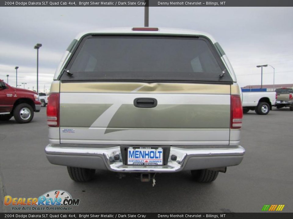 2004 Dodge Dakota SLT Quad Cab 4x4 Bright Silver Metallic / Dark Slate Gray Photo #7