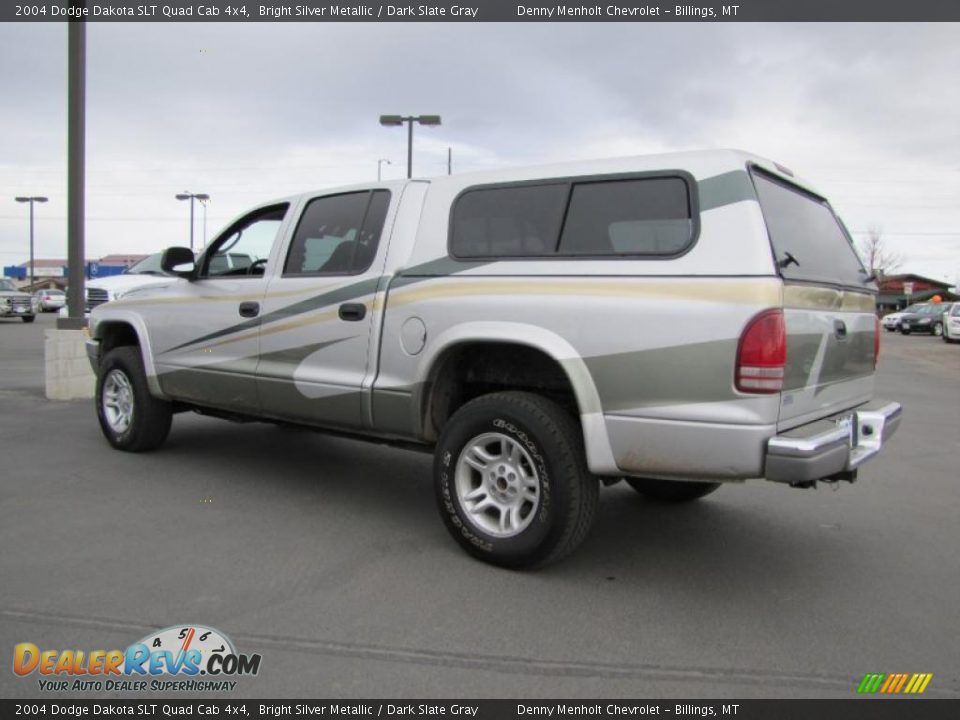 2004 Dodge Dakota SLT Quad Cab 4x4 Bright Silver Metallic / Dark Slate Gray Photo #8