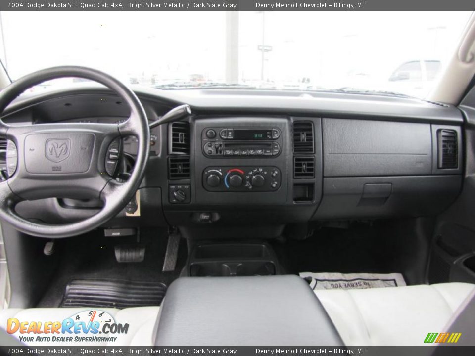 2004 Dodge Dakota SLT Quad Cab 4x4 Bright Silver Metallic / Dark Slate Gray Photo #11