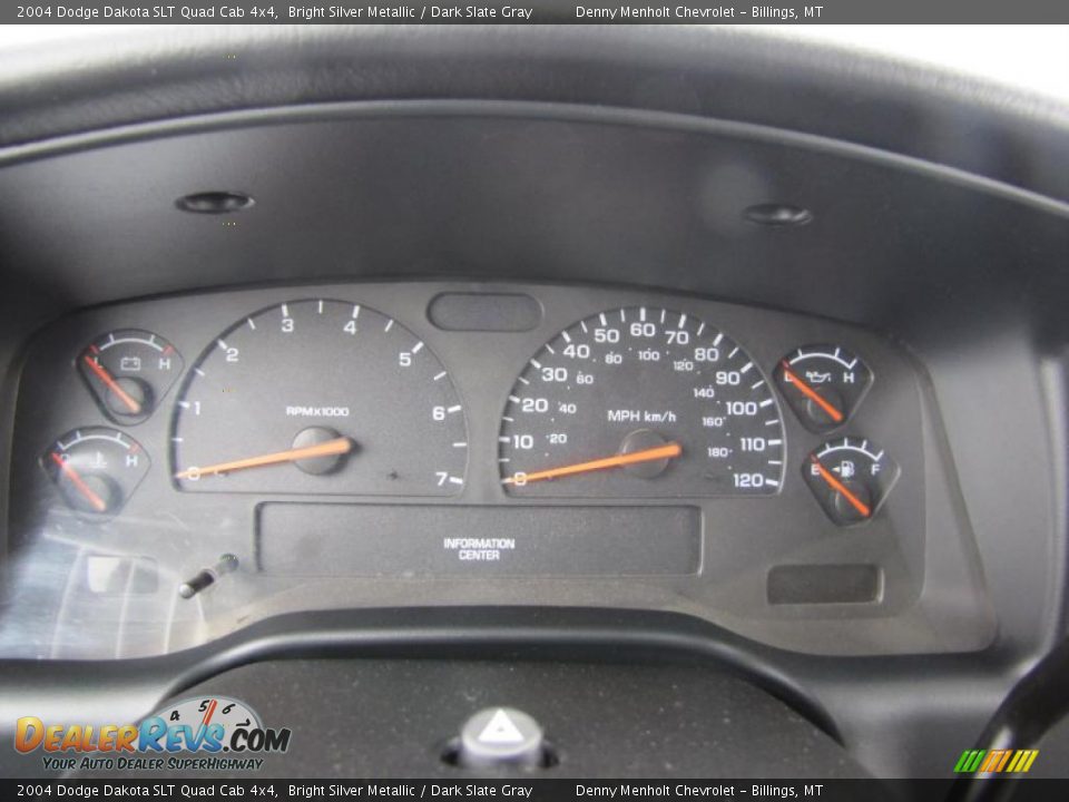 2004 Dodge Dakota SLT Quad Cab 4x4 Bright Silver Metallic / Dark Slate Gray Photo #15