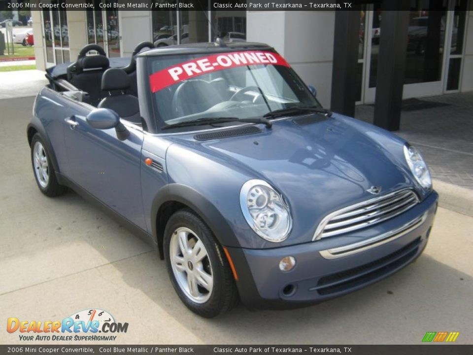 2006 Mini Cooper Convertible Cool Blue Metallic / Panther Black Photo #7