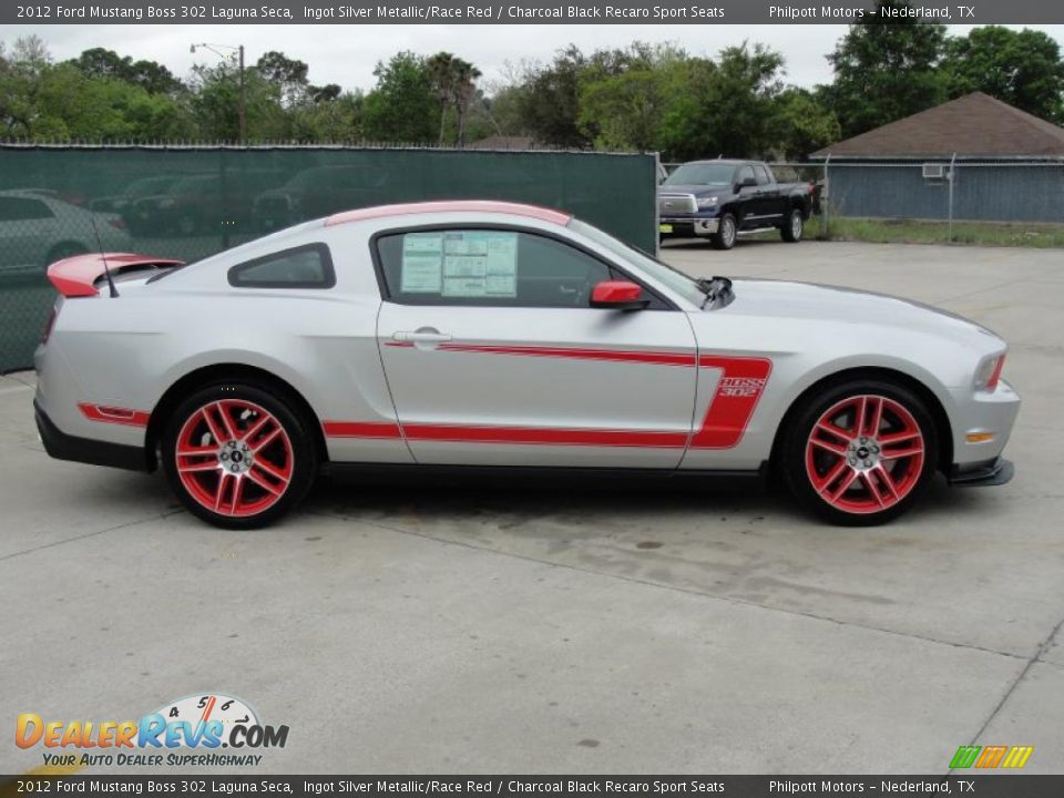 Ingot Silver Metallic/Race Red 2012 Ford Mustang Boss 302 Laguna Seca Photo #3