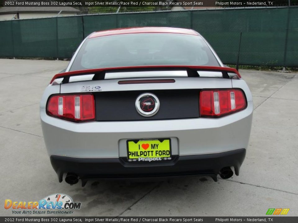 2012 Ford Mustang Boss 302 Laguna Seca Ingot Silver Metallic/Race Red / Charcoal Black Recaro Sport Seats Photo #5