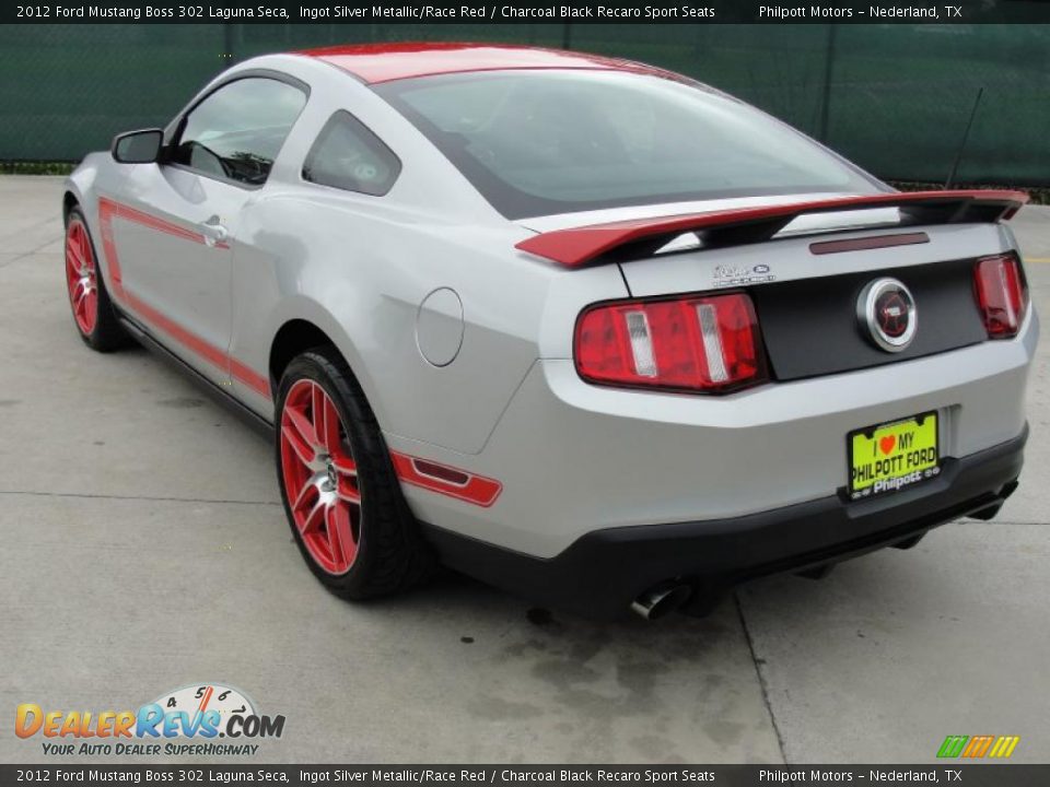 2012 Ford Mustang Boss 302 Laguna Seca Ingot Silver Metallic/Race Red / Charcoal Black Recaro Sport Seats Photo #6