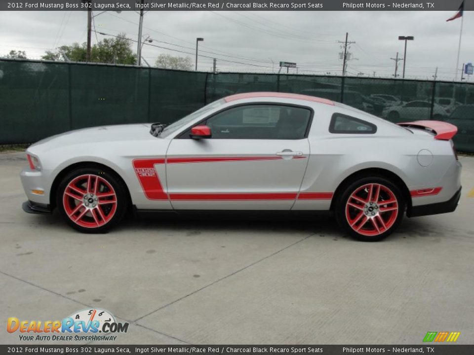 Ingot Silver Metallic/Race Red 2012 Ford Mustang Boss 302 Laguna Seca Photo #7