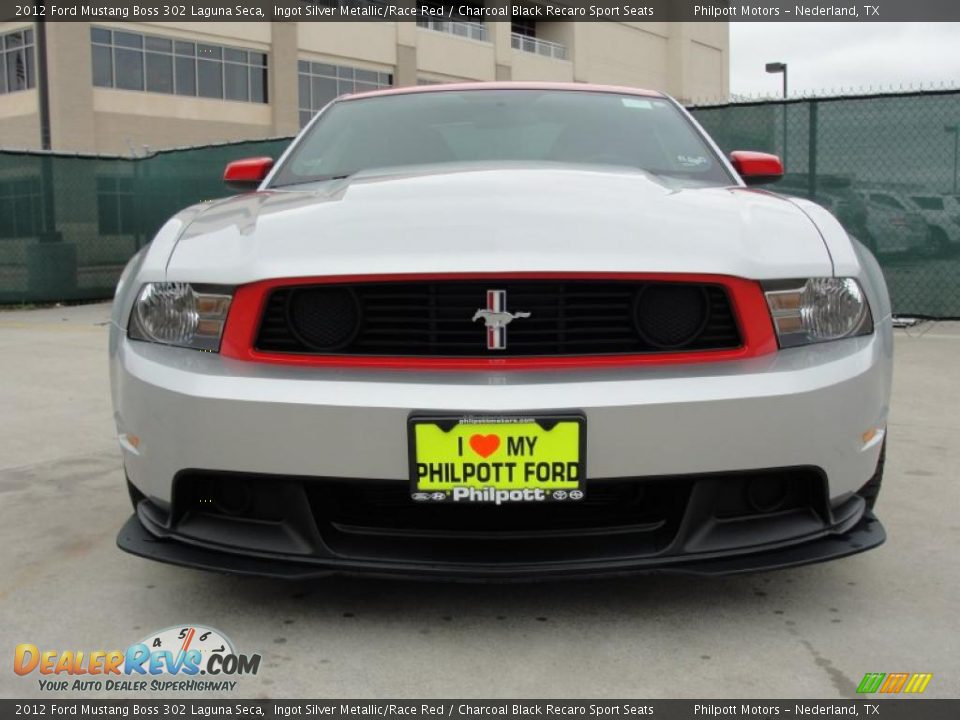 2012 Ford Mustang Boss 302 Laguna Seca Ingot Silver Metallic/Race Red / Charcoal Black Recaro Sport Seats Photo #10