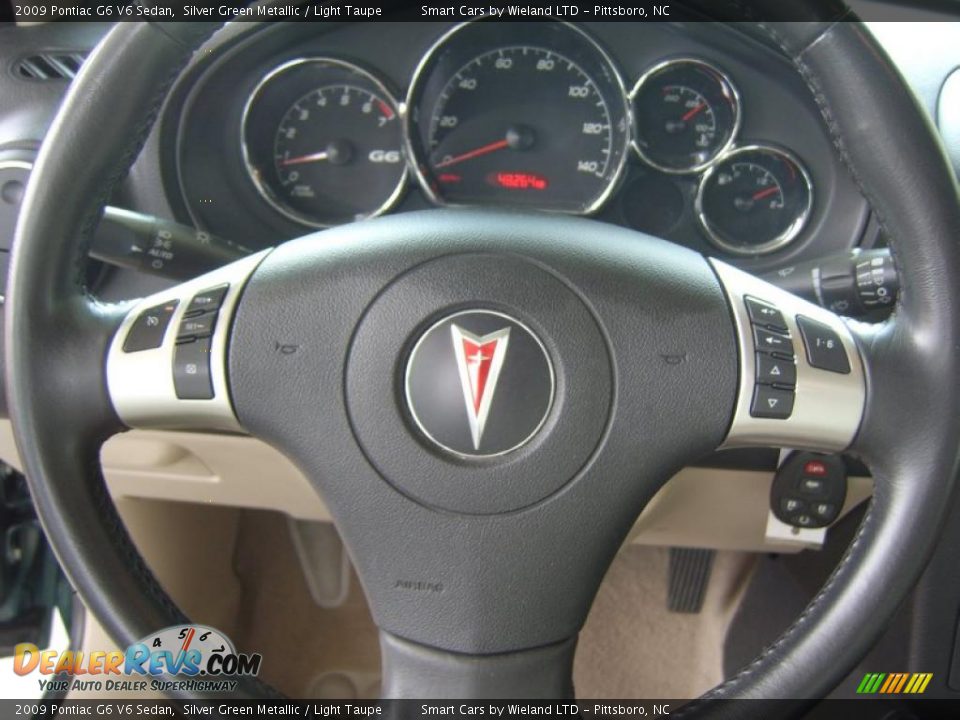 2009 Pontiac G6 V6 Sedan Silver Green Metallic / Light Taupe Photo #20