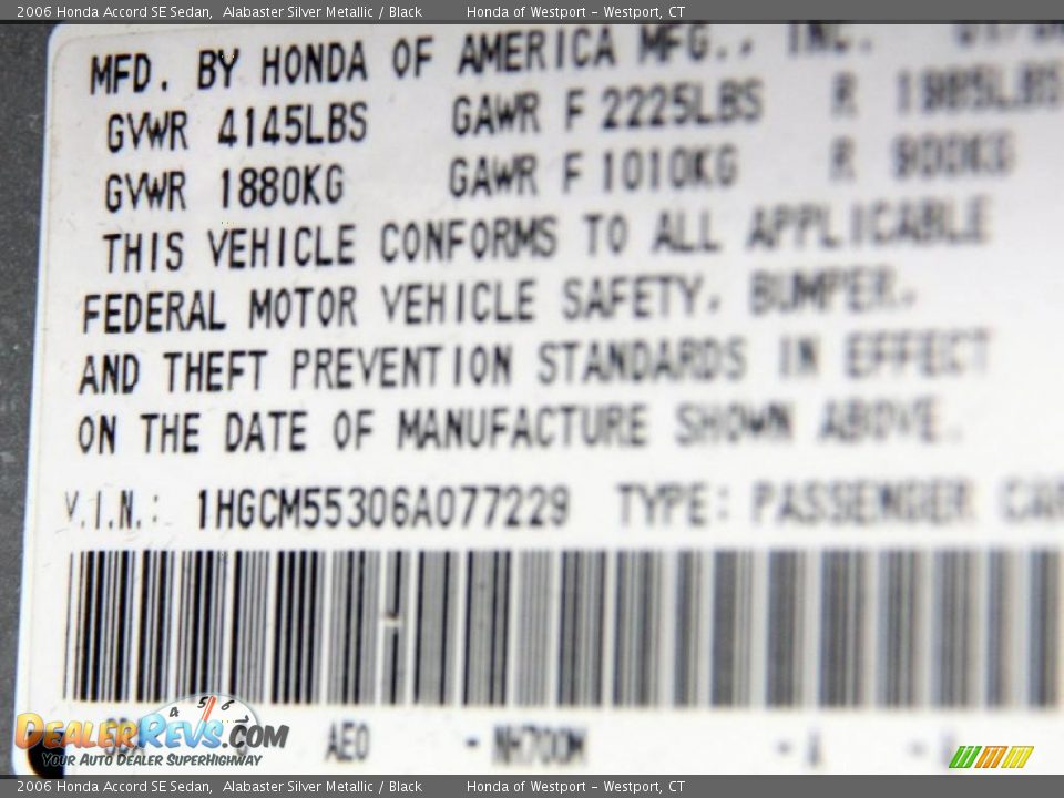 2006 Honda Accord SE Sedan Alabaster Silver Metallic / Black Photo #26
