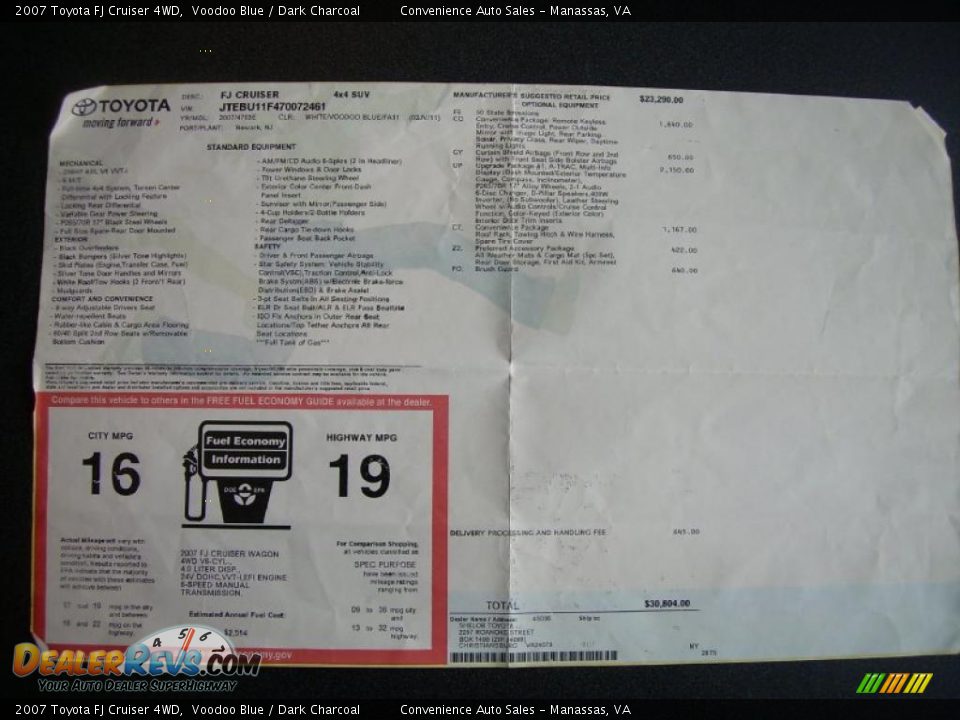 2007 Toyota FJ Cruiser 4WD Voodoo Blue / Dark Charcoal Photo #10