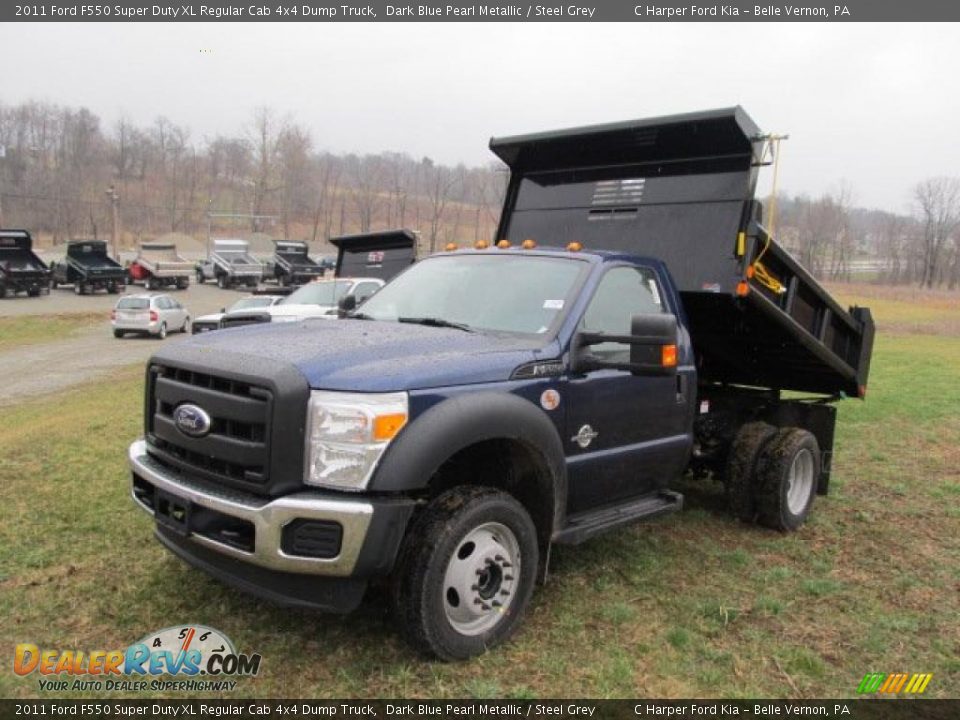 Dark Blue Pearl Metallic 2011 Ford F550 Super Duty XL Regular Cab 4x4 Dump Truck Photo #2