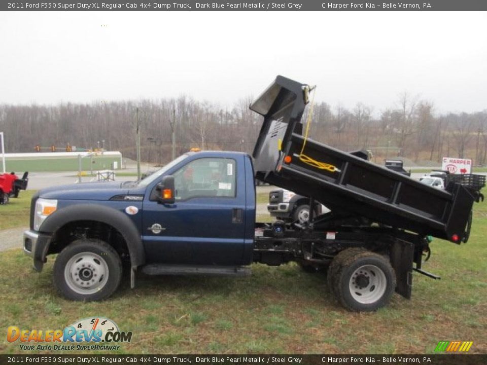 Dark Blue Pearl Metallic 2011 Ford F550 Super Duty XL Regular Cab 4x4 Dump Truck Photo #3