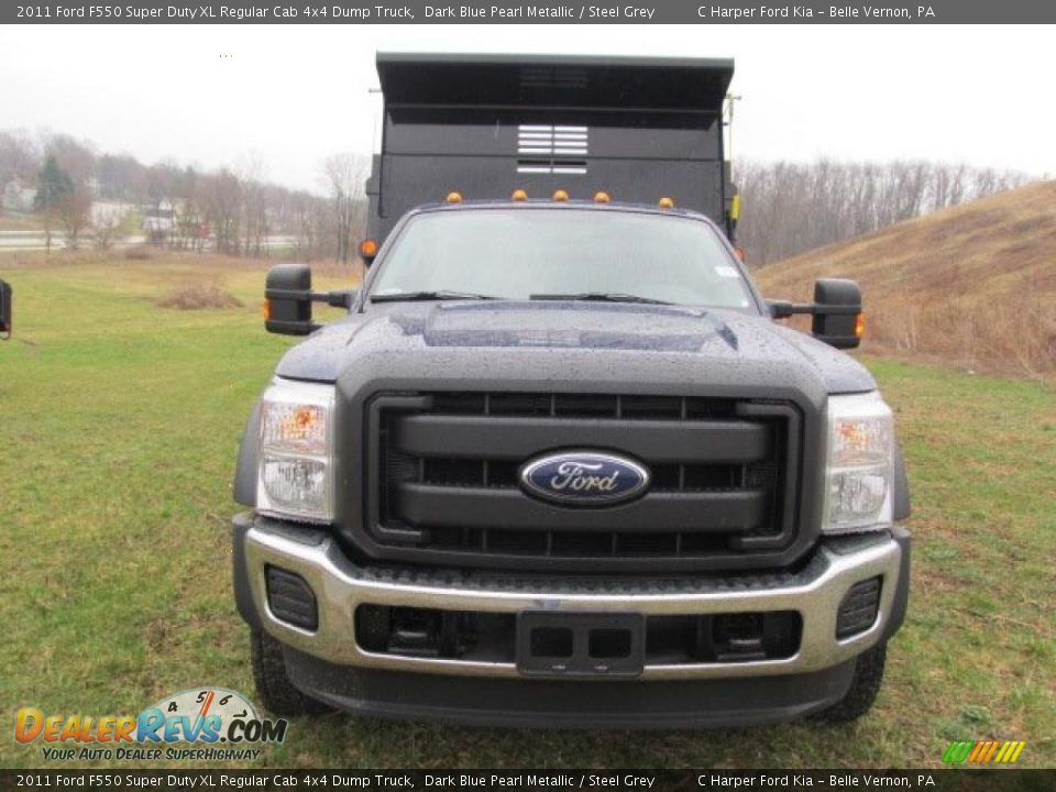 2011 Ford F550 Super Duty XL Regular Cab 4x4 Dump Truck Dark Blue Pearl Metallic / Steel Grey Photo #5